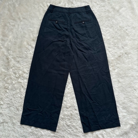 Madewell Pants The Petite Harlow Wide-Leg High Rise True Black 0P - Picture 6 of 13